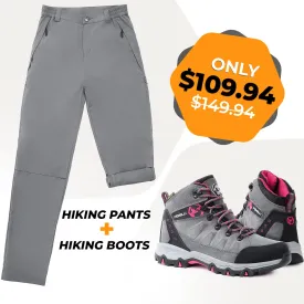 Women's Hiking Pants & Grey Boots