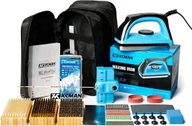 XCMAN Complete Ski Snowboard Tuning Waxing Combo Kit with Waxing Iron,Ski Wax,Side Base Edge Tuner,Ptex Base Repair,Gummy Stone,Diamond Stones for Ski Snowboard EdgeTuning