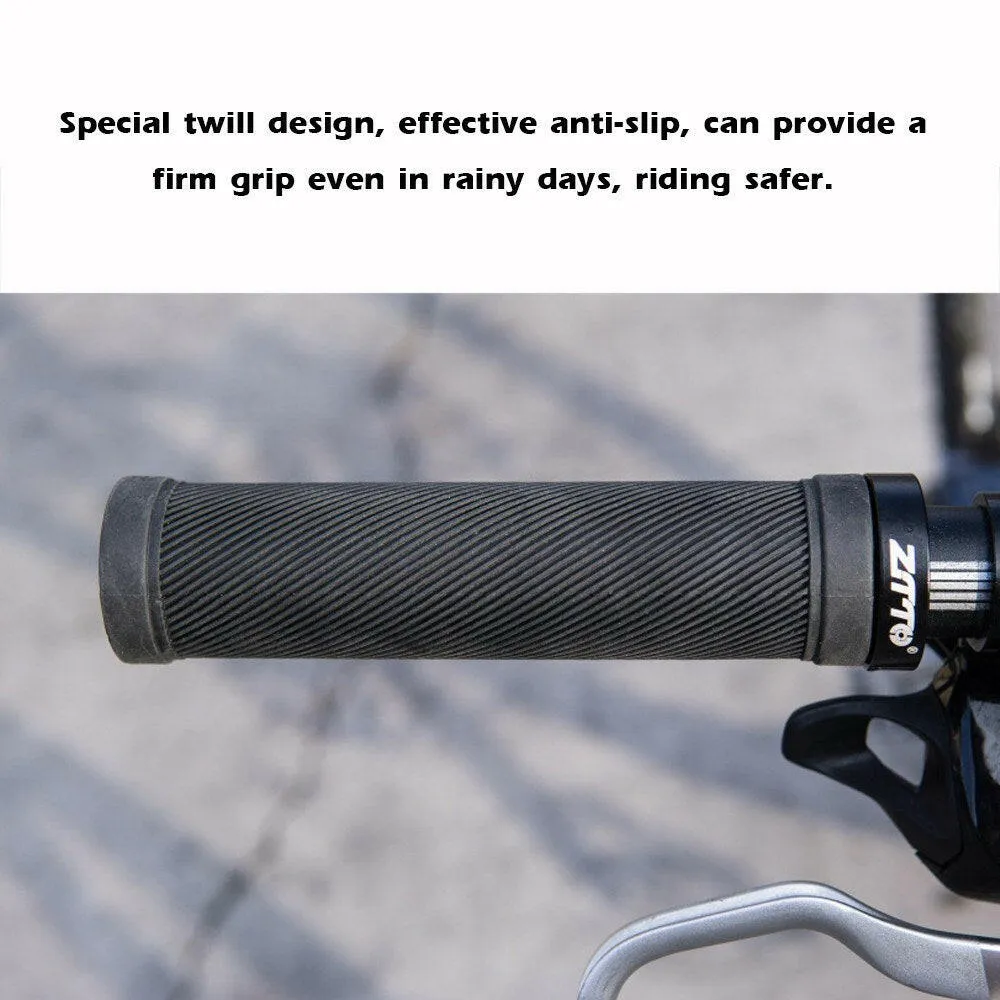 ZTTO Bike Handlebar Grips Bicycle Non-Slip Rubber Grips Ergonomic Handle End Grips with Aluminum Alloy Lock for Road Bike Mountain Bike MTB BMX
