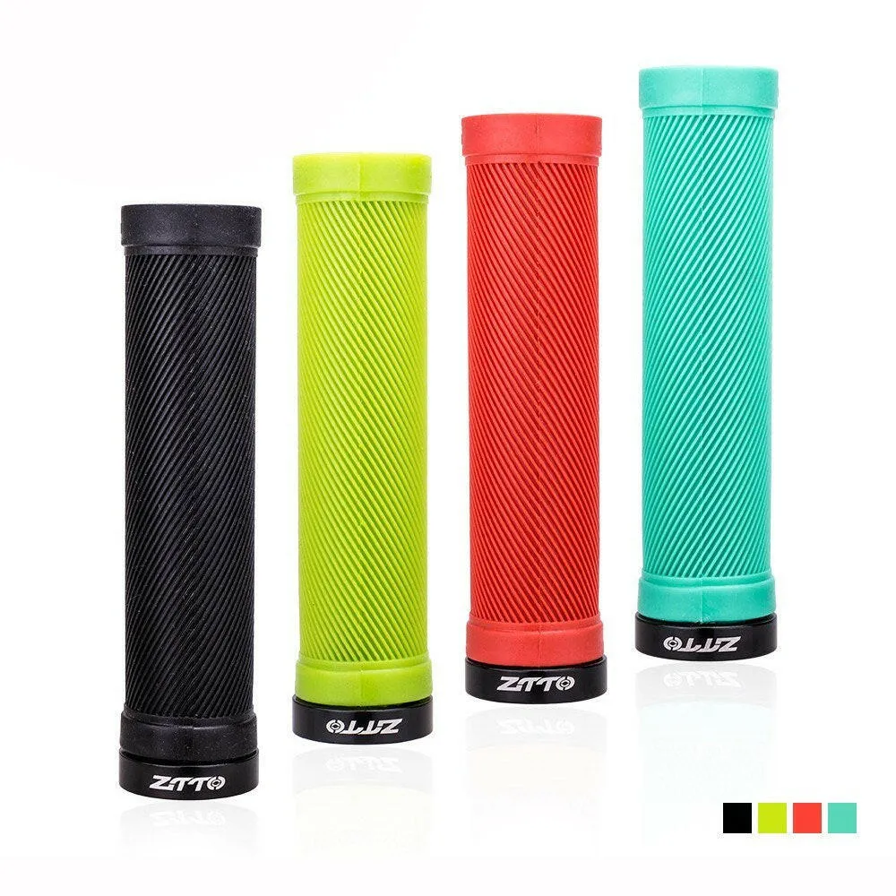 ZTTO Bike Handlebar Grips Bicycle Non-Slip Rubber Grips Ergonomic Handle End Grips with Aluminum Alloy Lock for Road Bike Mountain Bike MTB BMX