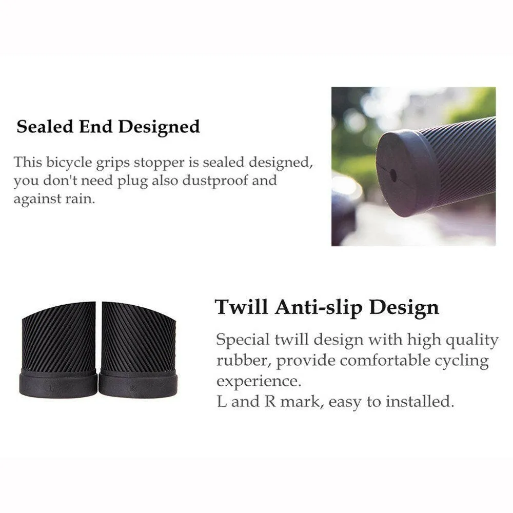 ZTTO Bike Handlebar Grips Bicycle Non-Slip Rubber Grips Ergonomic Handle End Grips with Aluminum Alloy Lock for Road Bike Mountain Bike MTB BMX
